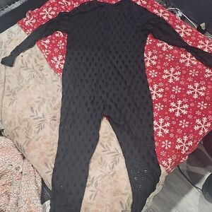 Fashion Nova Black Textured Jumpsuit